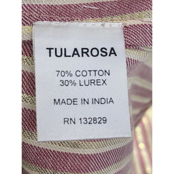 Tularosa Womens Drew Pink Gold Metallic Stripe Button Sleeveless Dress Medium - Picture 6 of 9